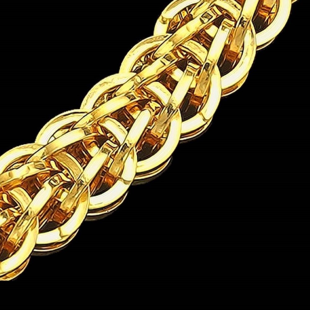 22Kt Hallmark Real Solid Yellow Gold Necklace Men'S Hip Hop Link Chain 60 Gram