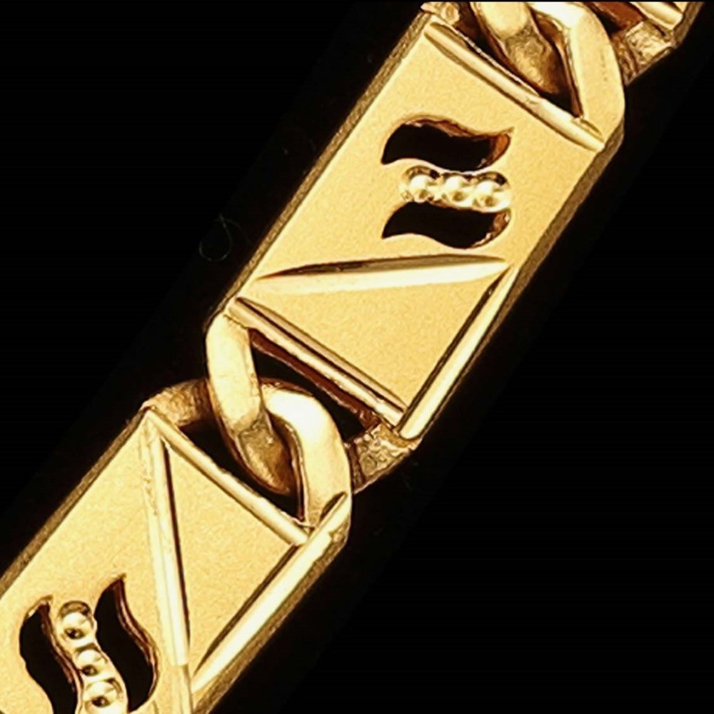 22Kt Hallmark Real Solid Yellow Gold Curb HipHop Iced Out Necklace Chain 56 Gm