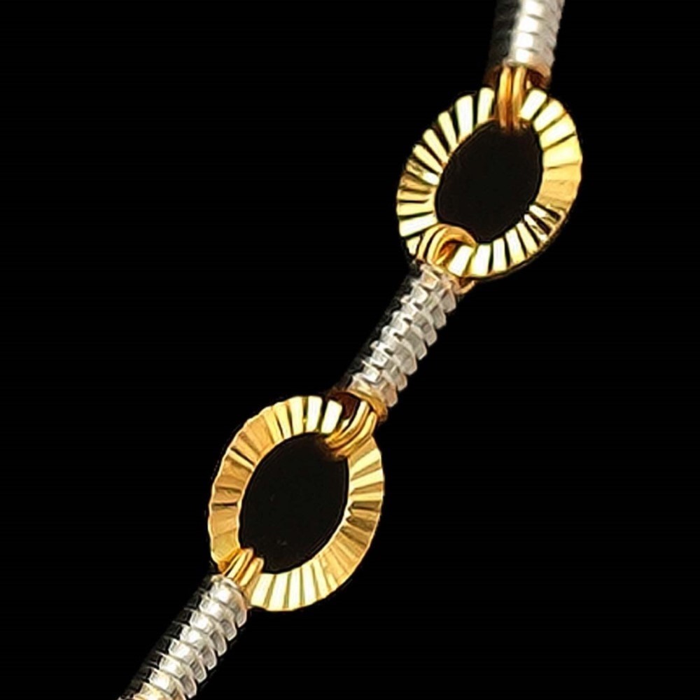 22Kt Hallmark Real Solid Yellow Gold Curb 2 Tone Iced Out Necklace Chain 28 Gm