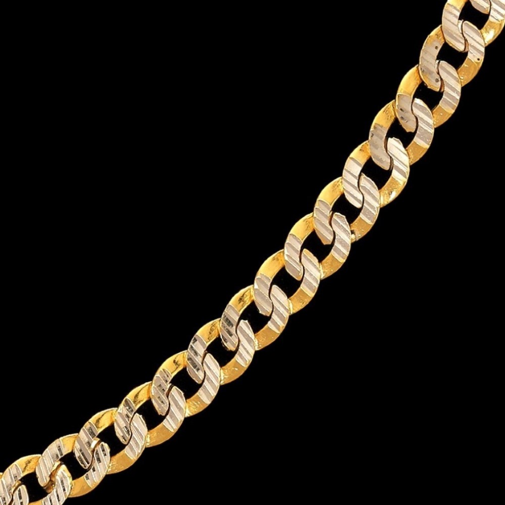 22Kt Hallmark Real Solid Yellow Gold Necklace Curb Cuban Men'S Heavy Chain 64g
