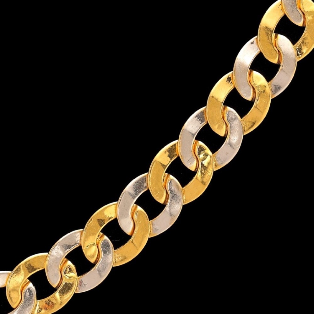 22Kt Real Solid Yellow Gold Necklace Curb Cuban Men'S Heavy Chain 84 Grams