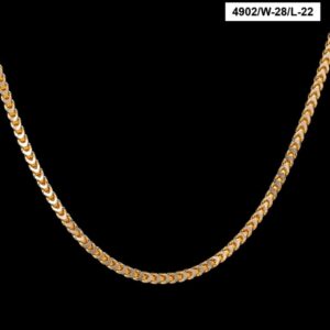 22Kt Hallmark Real Solid Yellow Gold Necklace Hip Hop 2 Tone Curb Chain 34 Gram