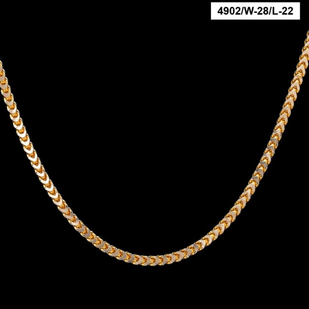 22Kt Hallmark Real Solid Yellow Gold Necklace Hip Hop 2 Tone Curb Chain 34 Gram - Image 2