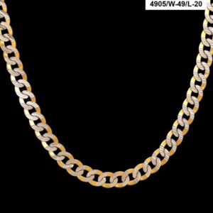 22 Kt Solid Yellow Gold Necklace Curb Cuban Men'S Heavy Chain 84gm 18'' 20'' L