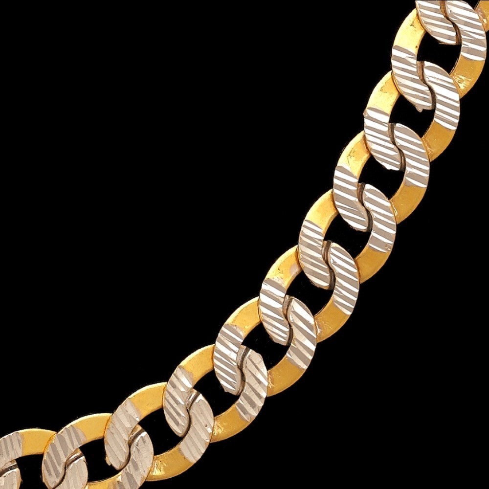 22 Kt Solid Yellow Gold Necklace Curb Cuban Men'S Heavy Chain 84gm 18'' 20'' L