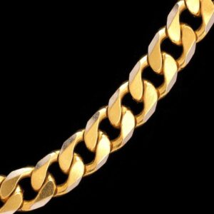 22 Kt Solid Yellow Gold Necklace Hip Hop Curb Cuban Men'S Heavy Chain 134g 22''