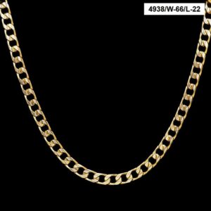 22Kt Solid Yellow Gold Necklace Curb Cuban Men'S Heavy Chain 64g
