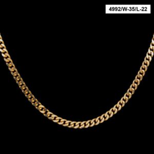 22Kt Solid Yellow Gold Necklace Curb Cuban Miami Men'S Heavy Chain 54 g  22''L