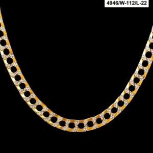 22Kt Solid Yellow Gold Necklace Curb Cuban Men'S Heavy Chain 110g 20'' 22''L