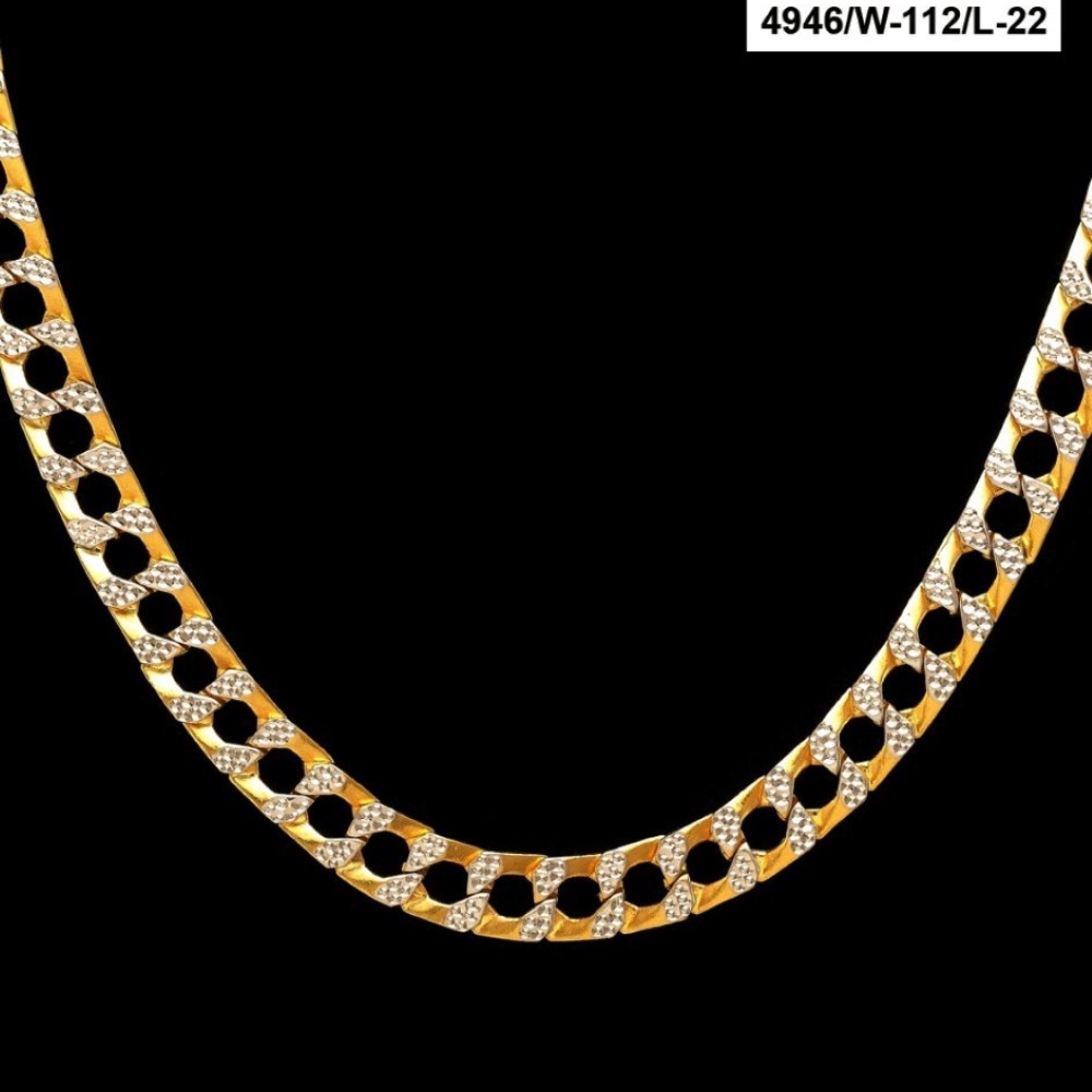 22Kt Solid Yellow Gold Necklace Curb Cuban Men'S Heavy Chain 110g 20'' 22''L - Image 2
