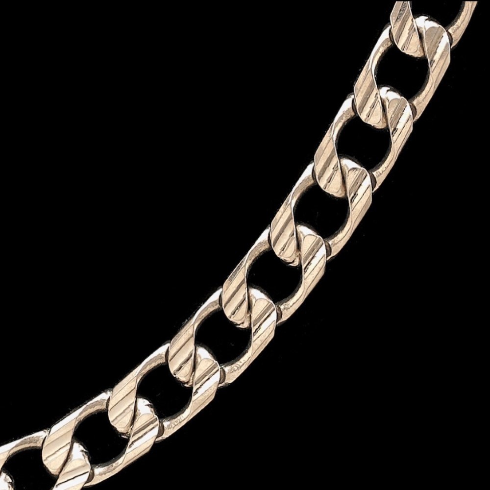 22 Kt Solid Yellow Gold Necklace Curb Cuban Men'S Heavy Chain 64 g 22''L
