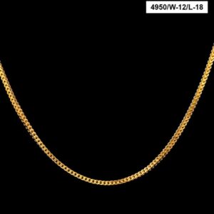 22 Kt Solid Yellow Gold Necklace Hip Hop Curb Cuban Chain 22 gm 18''  L
