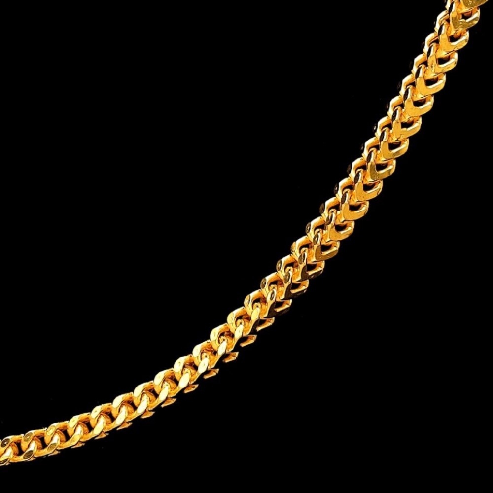 22 Kt Solid Yellow Gold Necklace Hip Hop Curb Cuban Chain 22 gm 18''  L