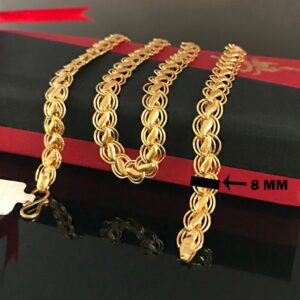 18 Kt Real Solid Yellow Gold Curb Cuban Necklace Men'S Chain 10.870 Grams 20'' L