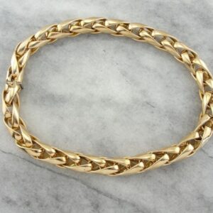 22Kt Yellow Real Gold Wheat Chunky Heavy Men's Necklace Chain 140 Grams 26 Inch