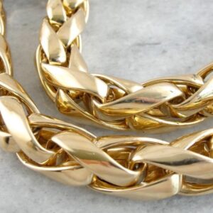 22Kt Yellow Real Gold Wheat Chunky Heavy Men's Necklace Chain 140 Grams 26 Inch