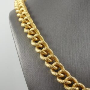 18Kt Yellow Real Gold Chunky Napier Textured Men's Necklace Chain 120 Gms 24 In
