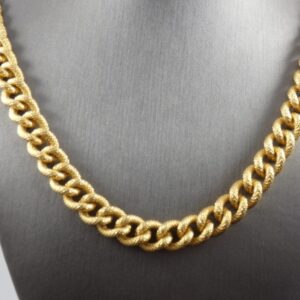 18Kt Yellow Real Gold Chunky Napier Textured Men's Necklace Chain 120 Gms 24 In