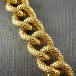 18Kt Yellow Real Gold Chunky Napier Textured Men's Necklace Chain 120 Gms 24 In
