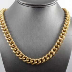 18Kt Yellow Real Gold Chunky Napier Textured Men's Necklace Chain 120 Gms 24 In