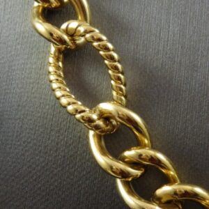 18Kt Yellow Real Gold Trifari Chunky Curb Men's Necklace Chain 100 Grams 24 In