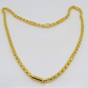 18 Kt Yellow Real Gold Anchor Money Coin Link Men's Necklace Chain 50 Gms 24 In