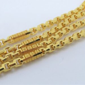 18 Kt Yellow Real Gold Anchor Money Coin Link Men's Necklace Chain 50 Gms 24 In