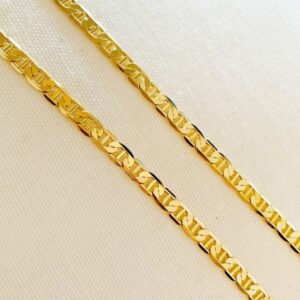 22 Kt Yellow Real Gold Mariner Link Men's Necklace Chain 25 Grams 20 Inch 5 MM