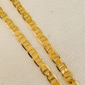 22 Kt Yellow Real Gold Mariner Link Men's Necklace Chain 25 Grams 20 Inch 5 MM