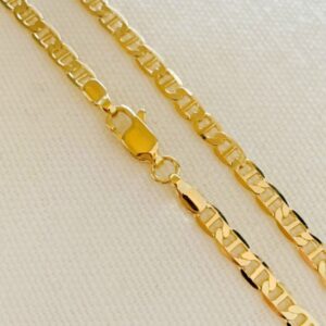 22 Kt Yellow Real Gold Mariner Link Men's Necklace Chain 25 Grams 20 Inch 5 MM
