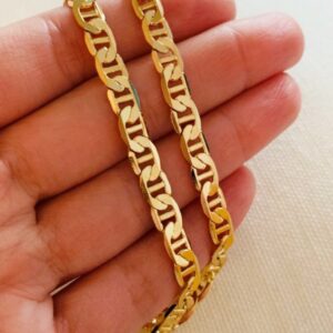 22 Kt Yellow Real Gold Mariner Link Men's Necklace Chain 25 Grams 20 Inch 5 MM