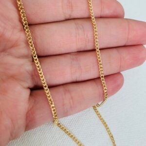 22 Kt Yellow Real Gold Curb Link Men's Necklace Chain 16 Grams 26 Inch Wide 3 MM