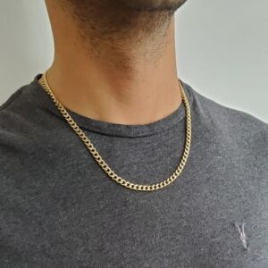 18 Kt Yellow Real Gold Cuban Link Men's Necklace Chain 24 Grams 22 Inch Wide 5MM