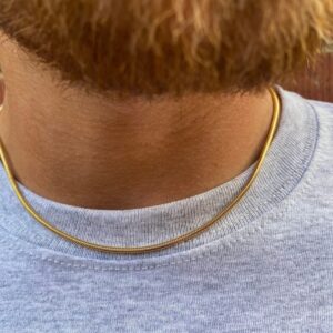 18 Kt Yellow Real Gold Snake Men's Necklace Chain 16 Grams 20 Inch Wide 2 MM
