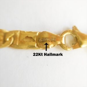 22 Kt Yellow Real Gold Link Men's Necklace Chain 16 Grams 24 Inches Wide 4.76 MM