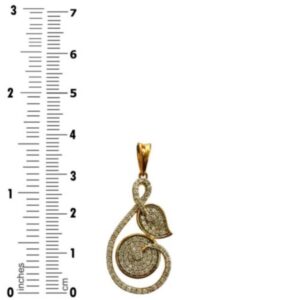 22K Solid Yellow Gold Wedding Women's Jewelry Set Earrings & Pendant Necklace CZ
