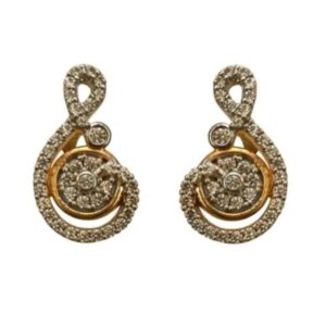 22K Solid Yellow Gold Wedding Women's Jewelry Set Earrings & Pendant Necklace CZ