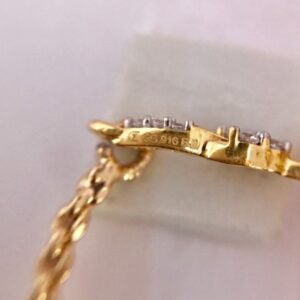 22 Kt Solid Yellow Gold Women's Jewelry Earring & Chain Pendant Necklace Set CZ