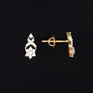 22 Kt Solid Yellow Gold Women's Jewelry Earring & Chain Pendant Necklace Set CZ