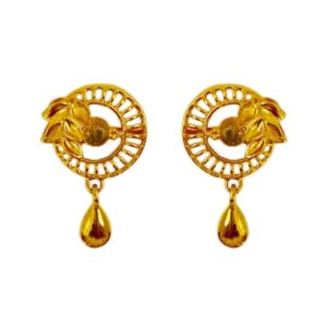 22 K Real Solid Yellow Gold Wedding Wear Necklace Jewelry Set Earrings & Pendant