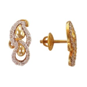 18 Kt Solid Yellow Gold Wedding Women's Jewelry Earrings Pendant Necklace Set CZ