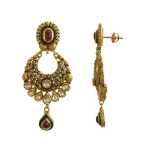 18K Solid Yellow Gold Antique Necklace Earrings Vintage Jewelry Set 45.640 Grams
