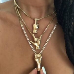 Fine Jewelry 18 Kt Real Solid Hallmark Yellow Gold Women'S Three Necklace 50 Gms