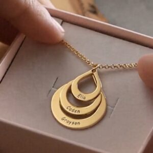 18 Kt Solid Yellow Gold Personalized Custom Name Women'S Necklace Chain Pendant