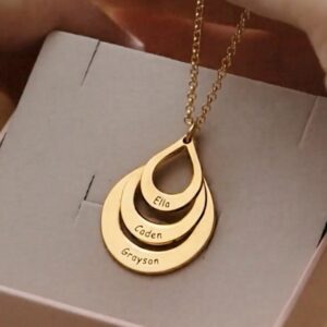 18 Kt Solid Yellow Gold Personalized Custom Name Women'S Necklace Chain Pendant