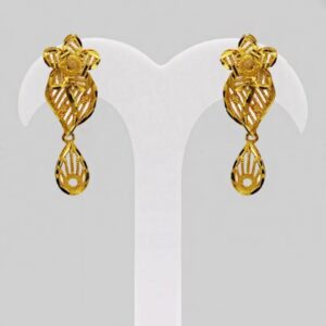 22 Kt Real Solid Hallmark Yellow Gold Vintage Necklace Earrings Women'S Set