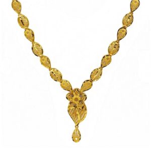 22 Kt Real Solid Hallmark Yellow Gold Vintage Necklace Earrings Women'S Set