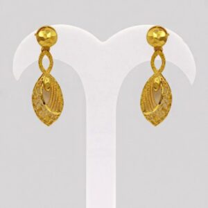Fine Jewelry 22 Kt Real Solid Hallmark Yellow Gold Necklace Earrings Women'S Set