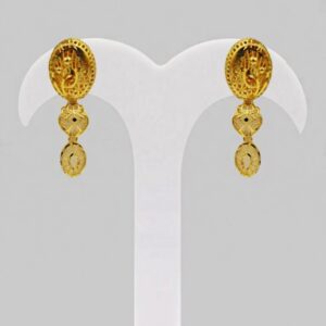 Fine Jewelry 22 Kt Real Solid Hallmark Yellow Gold Necklace Earrings Women'S Set