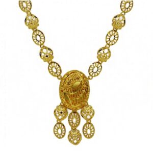 Fine Jewelry 22 Kt Real Solid Hallmark Yellow Gold Necklace Earrings Women'S Set